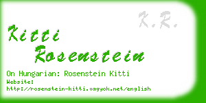 kitti rosenstein business card